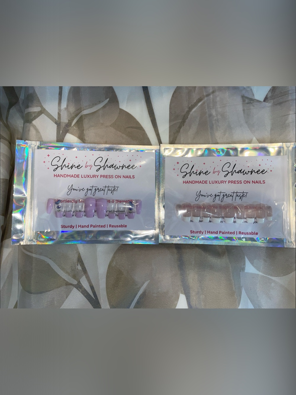 Shine by Shavree Lavender & Nude Press-On Nail Sets